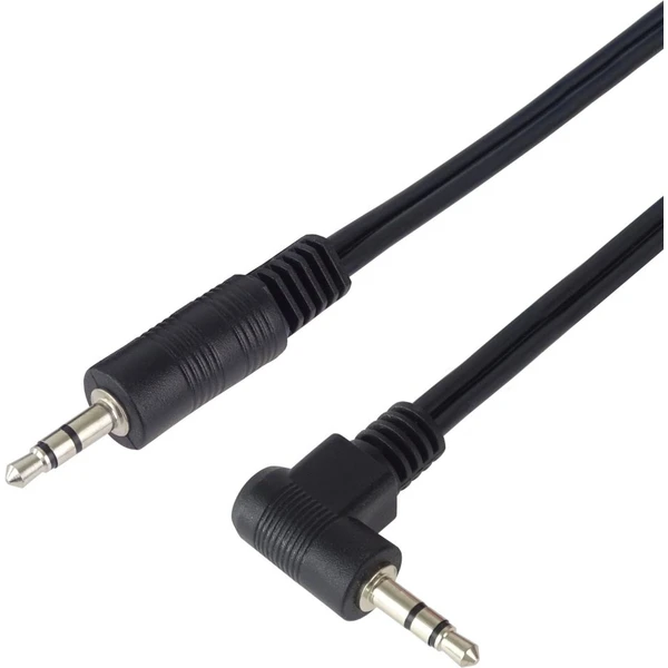 PremiumCord 3,5mm/3,5mm kábel so zahnutým konektorom 3m čierny - Káble a redukcie - Hlavný obrázok