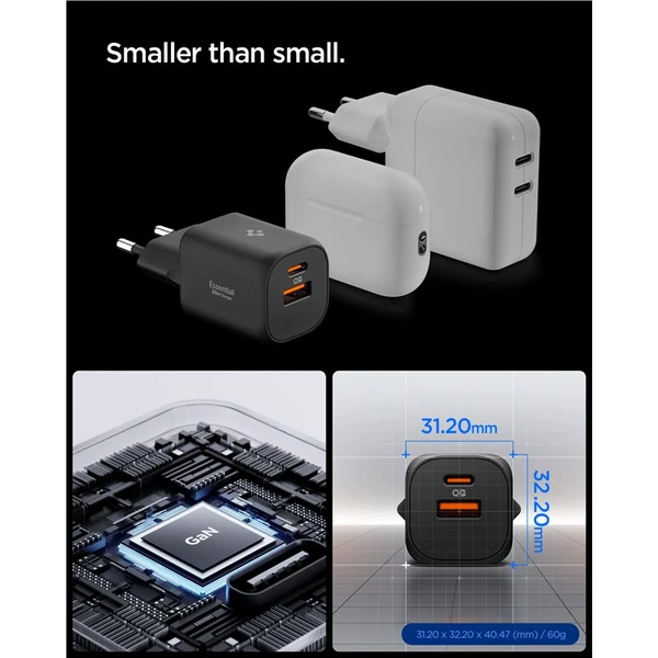 Spigen Essential EE352EU (35W) USB-C/USB-A nabíjačka čierna - Nabíjačky - Obrázok cbe22649facf4b6a9659a71d1b9078df
