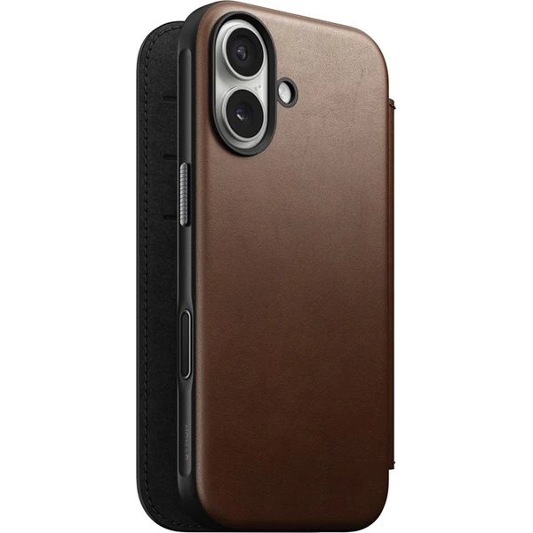 Nomad Modern Leather Folio MagSafe kožené púzdro iPhone 17 Brown - Puzdra - Hlavný obrázok