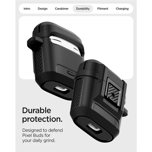 Spigen Lock Fit odolné púzdro Google Pixel Buds 2a matne čierne - Puzdra - Obrázok cc047137ab774873b9f9f45706ee9d53