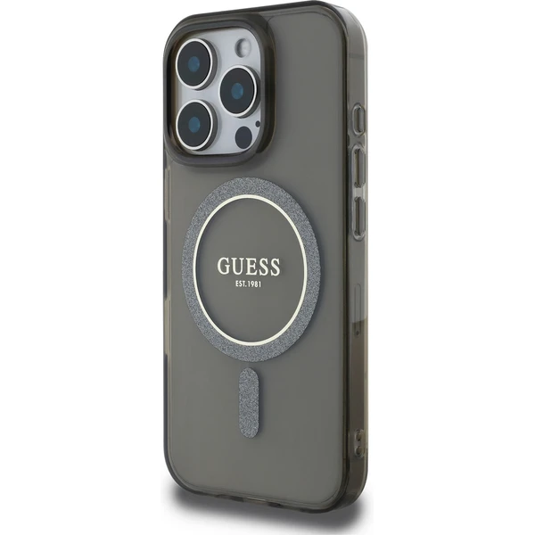 Guess IML Glitter Ring MagSafe kryt pre iPhone 16 Pre čierny - Puzdra - Obrázok cc06199a962648049b5f5bf29de83f31