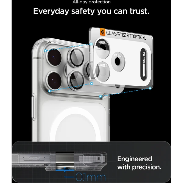 Spigen Glass tR EZ Fit Optik Pro XL 1 Pack sklo na fotoaparát iPhone 18 Pro Max strieborné - Ochranné fólie a sklo - Obrázok cc0d5d70f320419693427a3b1ebda43d