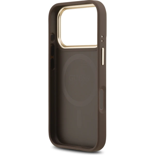 Guess PU Leather 4G Gold Frame MagSafe kryt iPhone 17 Pro hnedý - Puzdra - Obrázok cc4aef773aca4064b942bd8747de3d7b