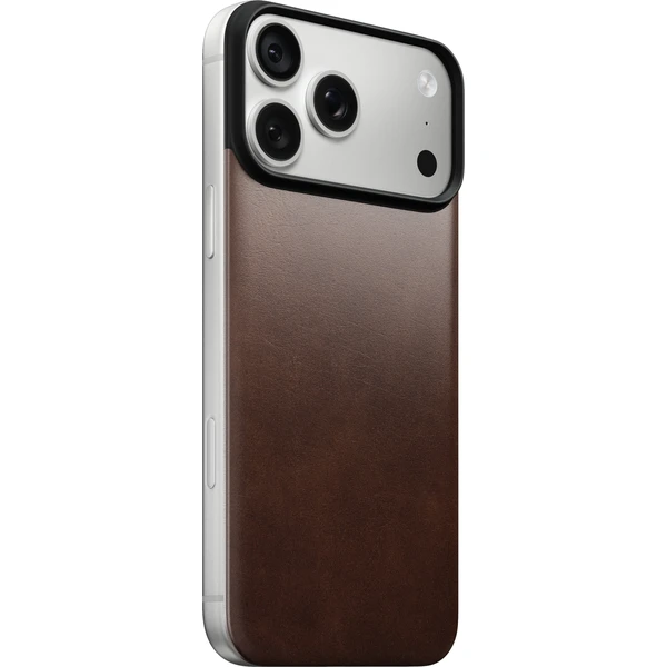Nomad Magnetic Leather Back (Horween) MagSafe kožený kryt iPhone 17 Pro Max/18 Pro Max Rustikálny - Puzdra - Hlavný obrázok