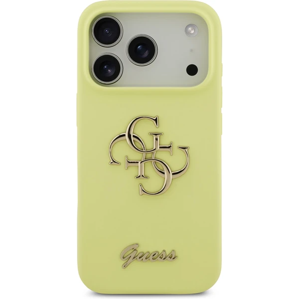 Guess Liquid Silicone 4G Metal Logo kryt iPhone 17 Pro žltý - Puzdra - Obrázok cc6a8bee8ecd477dbbb035f35c69752e