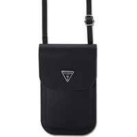 Guess PU Grained Triangle Logo Taška na Telefón Black - Puzdra