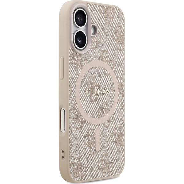 Guess PU Leather 4G Colored Ring MagSafe Zadný Kryt pre iPhone 17 ružový - Puzdra - Obrázok ccdce2a1393b4478ab8bfaac21d76f4d