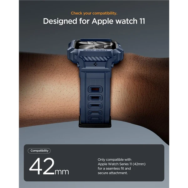 Spigen Rugged Armor Pro 2 puzdro Apple Watch 11 (42mm) navy blue - Puzdra - Obrázok cd0d9d4461824c6a90fc807d7e5fc5d6