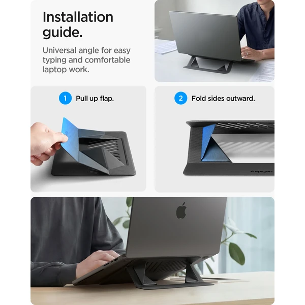 Spigen Slim Fold Laptop Stand LD201-S6 stojan čierny - Stojany - Obrázok cd1c1a978b0949a9877725ffacf45c15