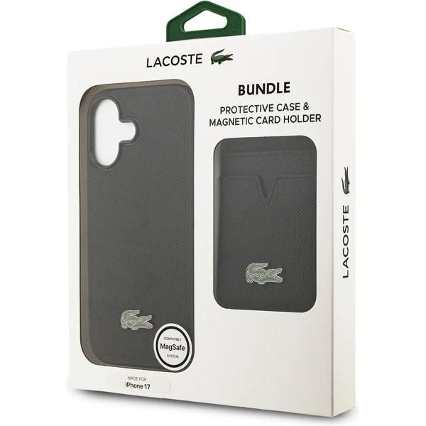 Lacoste Iconic Petit Pique MagSafe kryt + peňaženka iPhone 17 čierny - Puzdra - Obrázok cd29618b83e4478b9c62dd772efb1909