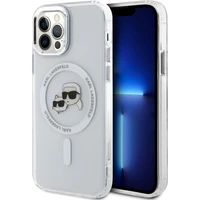 Karl Lagerfeld IML K&CH Heads Metal Frame MagSafe zadný kryt pre iPhone 12/12 Pre číry - Puzdra