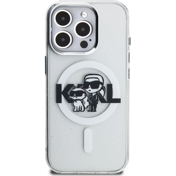 Karl Lagerfeld IML Glitter Karl a Choupette Sketch MagSafe kryt iPhone 15 Pre číry - Puzdra - Obrázok cd7dde4d84a841788d848e3c86ea01be
