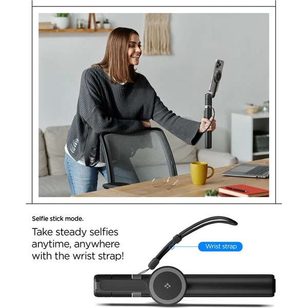 Spigen Selfie Stick MagSafe+ Tripod selfie tyč čierna - Držiaky - Obrázok cd88ba90c29c4781bf6bee33e3d8d736