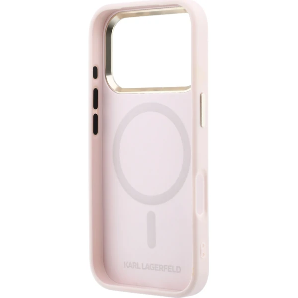Karl Lagerfeld PU Perforated Gold Dots MagSafe Zadný kryt pre iPhone 17 Pro Max Pink - Puzdra - Obrázok cd91eb5122384269aa6a8df193f814d4