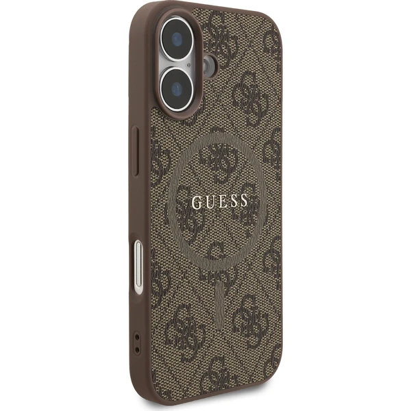 Guess PU Leather 4G Colored Ring MagSafe Zadný Kryt pre iPhone 17 hnedý - Puzdra - Obrázok cda4cb58e8a44542bcf2663316e31d84
