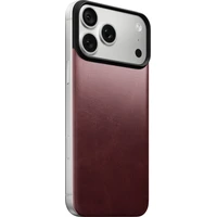 Nomad Magnetic Leather Back (Horween) MagSafe kožený kryt iPhone 17 Pro Max/18 Pro Max Burgundy - Puzdra