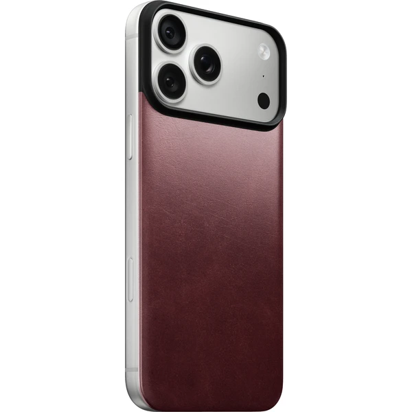 Nomad Magnetic Leather Back (Horween) MagSafe kožený kryt iPhone 17 Pro Max/18 Pro Max Burgundy - Puzdra - Hlavný obrázok