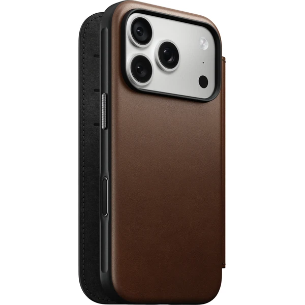 Nomad Modern Leather Folio MagSafe kožené puzdro iPhone 17 Pro/18 Pro Brown - Puzdra - Hlavný obrázok