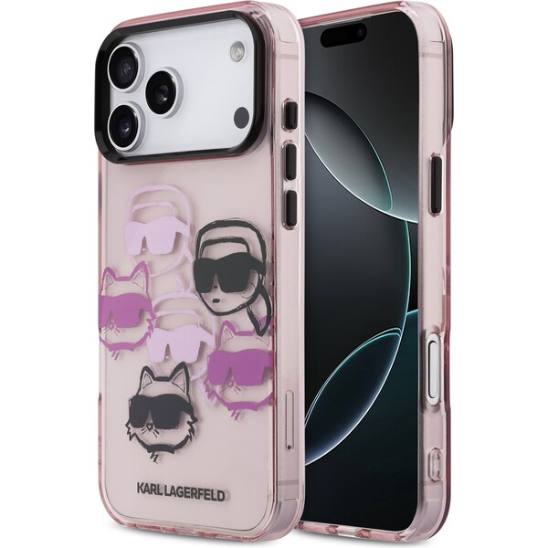 E-shop Karl Lagerfeld IML Multi K&CH Heads Zadný Kryt pre iPhone 17 Pro Max ružový