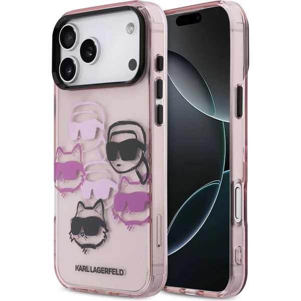 Karl Lagerfeld IML Multi K&CH Heads Zadný Kryt pre iPhone 17 Pro Max ružový - Puzdra - Hlavný obrázok
