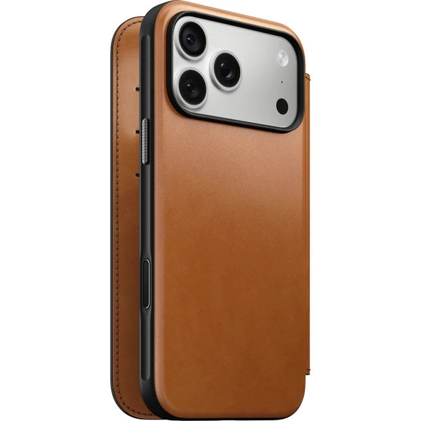 Nomad Modern Leather Folio (Horween) MagSafe kožené puzdro iPhone 17 Pro Max/18 Pro Max Saddle - Puzdra - Hlavný obrázok