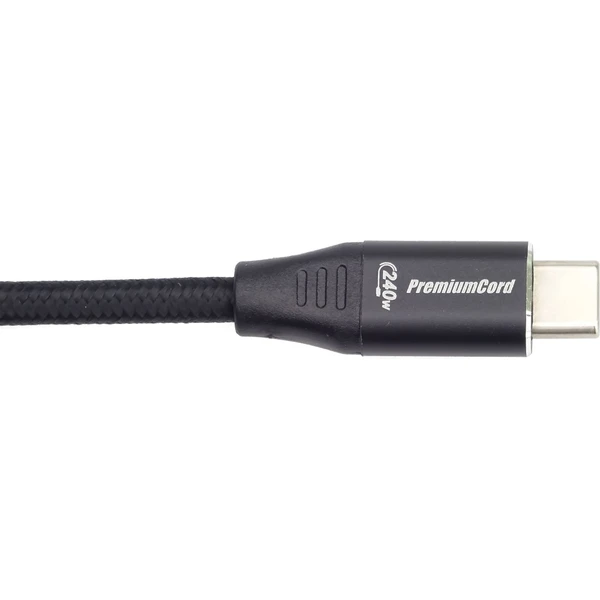 PremiumCord USB-C/USB-C napájací kábel 240W 2m čierny - Káble a redukcie - Obrázok ce294c16108140cab937a0003bd578f5