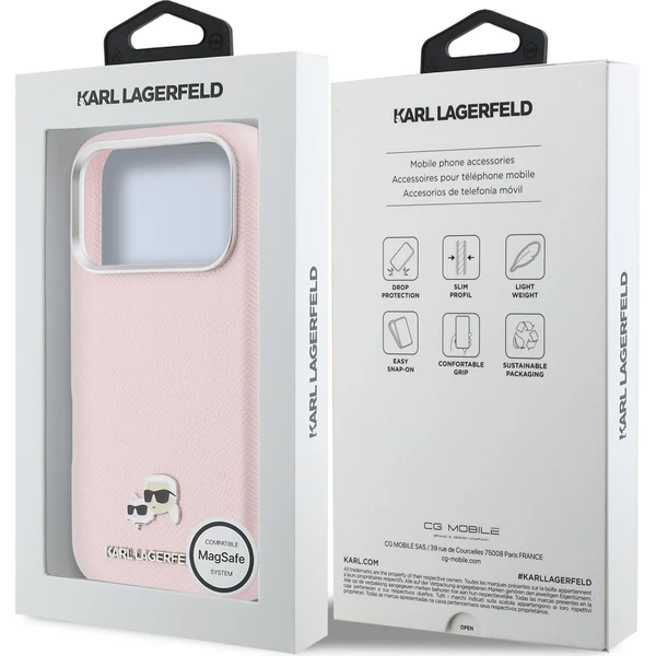 Karl Lagerfeld PU Karl a Choupette Hlavové Kolíky MagSafe kryt iPhone 17 Pro Max ružový - Puzdra - Obrázok ce2e7268d0ce4e24b44c8d8ea1d935f2