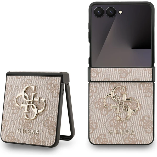 Guess PU 4G Metal Logo kryt Samsung Galaxy Z Flip 7 ružový - Puzdra - Hlavný obrázok