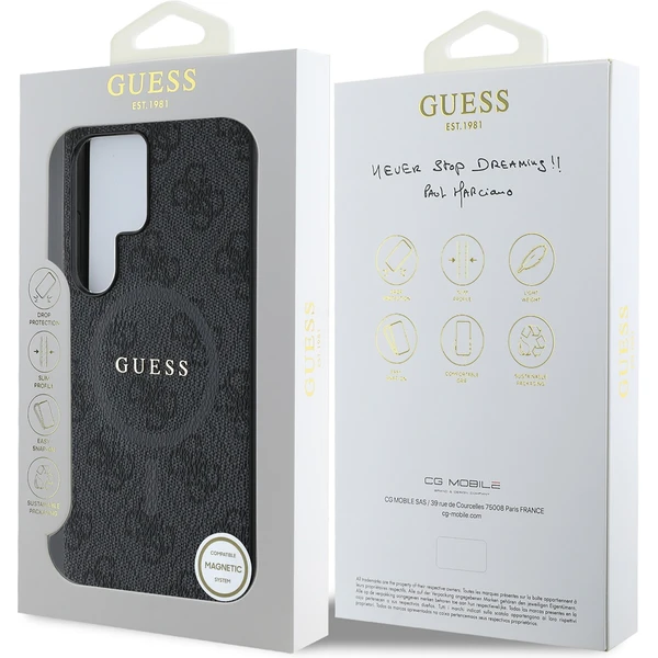 Guess PU Leather 4G Colored Ring MagSafe kryt Samsung Galaxy S25 Ultra čierny - Puzdra - Obrázok ce61e8044a91438294dbcf0c431fd26c