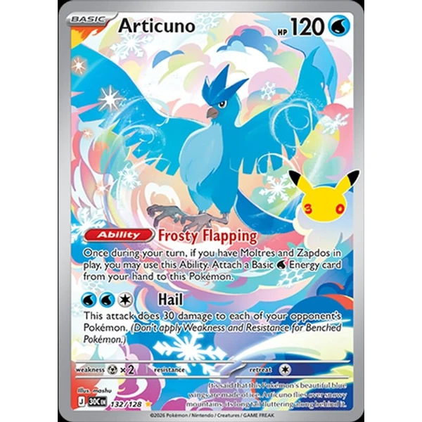 Articuno (30C 132) - 30th Celebration [Holo] - Kusové karty - Hlavný obrázok
