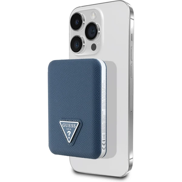 Guess PU Grained Triangle Logo MagSafe powerbanka 5000mAh modrá - Powerbanky - Hlavný obrázok