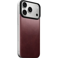 Nomad Magnetic Leather Back (Horween) MagSafe kožený kryt iPhone 17 Pro/18 Pro Burgundy - Puzdra