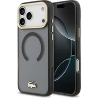 Lacoste PC/TPU Frosted Finish Gold Logo MagSafe kryt iPhone 17 Pro Max čierny - Puzdra