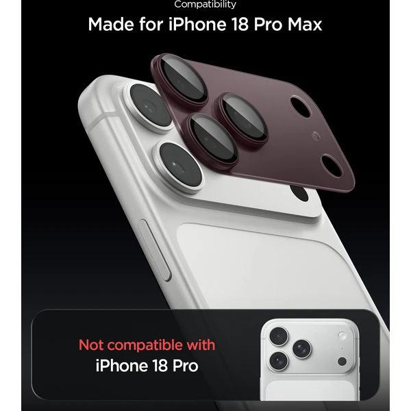 Spigen Glass tR EZ Fit Optik Pro XL 1 Pack sklo na fotoaparát iPhone 18 Pro Max tmavě vínové - Ochranné fólie a sklo - Obrázok cedb33f0eb524a608ab584b6c847ac1f