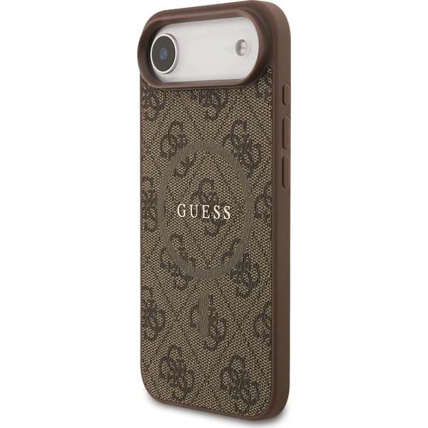Guess PU Leather 4G Colored Ring MagSafe Zadný Kryt pre iPhone Air hnedý - Puzdra - Obrázok cf5db083f3e34b1c89a40f914a80eb96