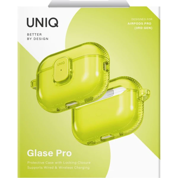 UNIQ Glase Pro Lock Case púzdro AirPods Pro 3 limetkové - Puzdra - Obrázok cf7346edd16e4939b6122c543f859c9f