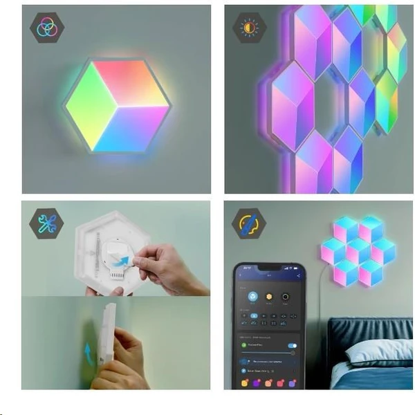 Govee Glide Hexa Pro LED Smart 10ks - Inteligentné osvetlenie - Obrázok cf9ef02b38d547ecba4b400acdbdf7bb
