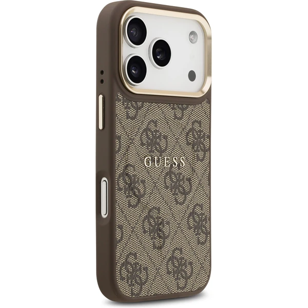 Guess PU Leather 4G Gold Frame MagSafe kryt iPhone 17 Pro hnedý - Puzdra - Obrázok cfb39dc2171448e7ae98319398ac37eb