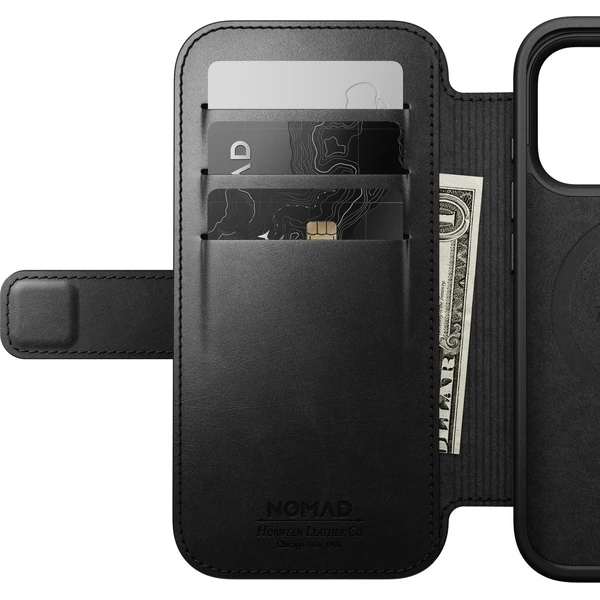 Nomad Modern Leather Folio (Horween) MagSafe kožené puzdro iPhone 18 Pro Black - Puzdra - Obrázok cfe055851aea4938aaf24416ec924918