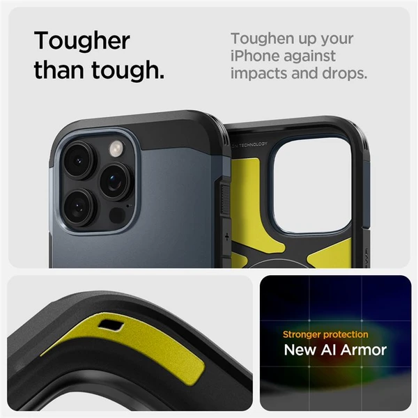 Spigen Tough Armor MagSafe kryt iPhone 16 Pro metal slate - Puzdra - Obrázok d03d1b3f62754262ae2585f9ee1b9a27