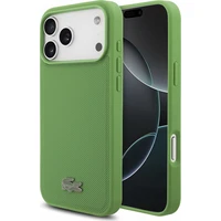 Lacoste PVC Iconic Petit Pique Metal Logo MagSafe kryt na iPhone 18 Pro Max zelený - Puzdra