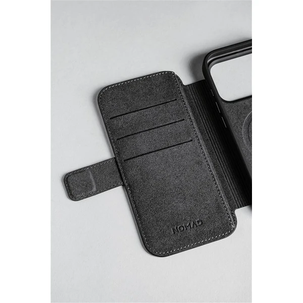 Nomad Modern Leather Folio MagSafe kožené púzdro iPhone 17 Pro Black - Puzdra - Obrázok d087701e3f3a40b1a4000bfe8991d7b1