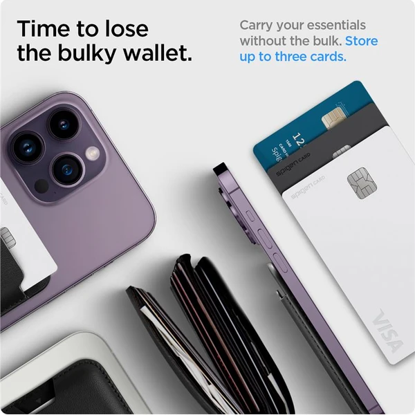 Spigen Valentinus Wallet Magsafe peňaženka pre 3 karty, čierna - Peňaženky - Obrázok d09ba83dbd884acab1b96ab0aa34d943