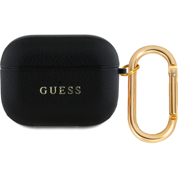 Guess PU Grained Classic Logo puzdro pre AirPods 3 čierne - Puzdra - Hlavný obrázok
