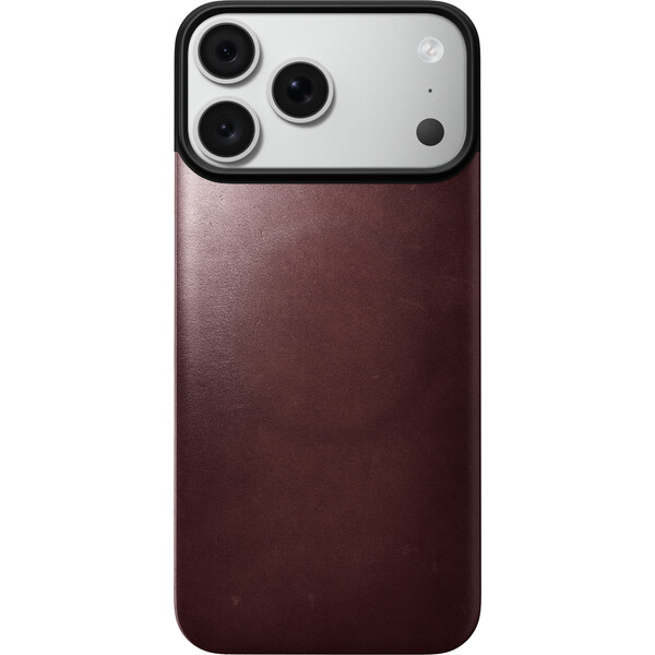 Nomad Magnetic Leather Back (Horween) MagSafe kožený kryt iPhone 17 Pro Max/18 Pro Max Burgundy - Puzdra - Obrázok d1129b339af74b878a94fc43af87c4de