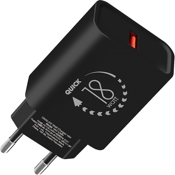 E-shop Obal:Me nabíjačka USB-A (18W) čierna