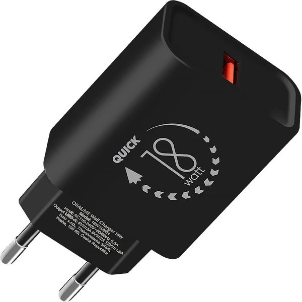 Obal:Me nabíjačka USB-A (18W) čierna - Nabíjačky - Hlavný obrázok