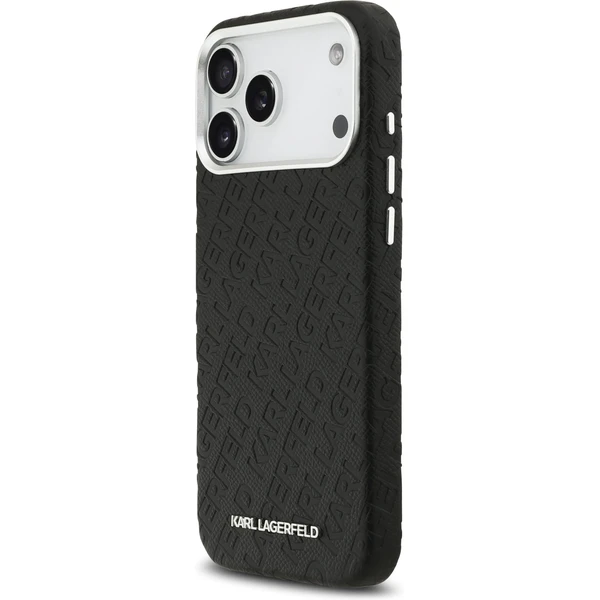 Karl Lagerfeld Grained PU Repeated Logo MagSafe kryt iPhone 17 Pro Max čierny - Puzdra - Obrázok d119a7d84ae1479eb2f7aa575b6330e2
