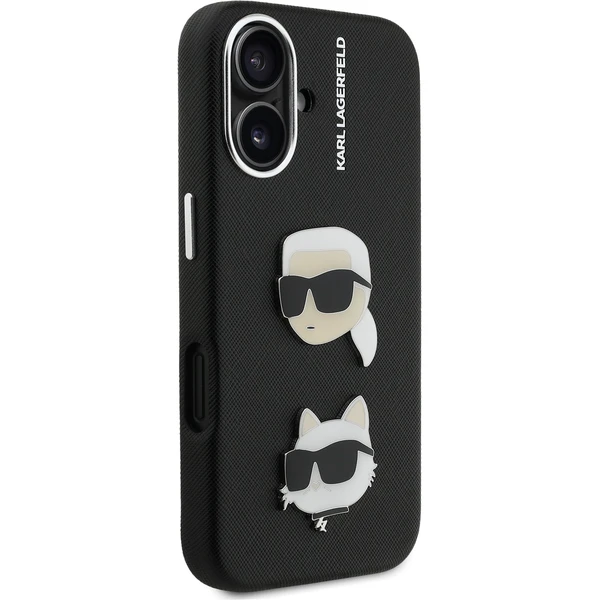Karl Lagerfeld Grained PU K&CH Heads kryt iPhone 16 čierny - Puzdra - Obrázok d11ec34b2ced4f819149d676ebfe6792