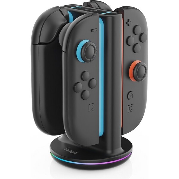 iPega SW2051 Nabíjacia Stanica s RGB pre JoyCon Ovládače Nintendo Switch 2 čierna